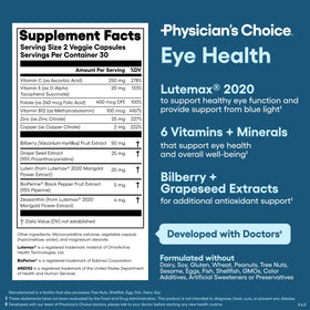 Gélules végétales de Physician's CHOICE sur fond blanc
