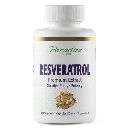 Gélules végétales de Resveratrol Paradise Herbs en bouteille vue de face
