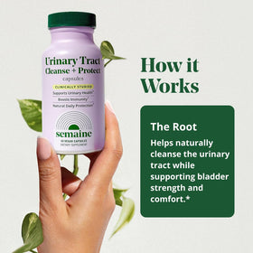 Gélules végétales de Semaine Urinary Tract Cleanse & Protect sur fond blanc