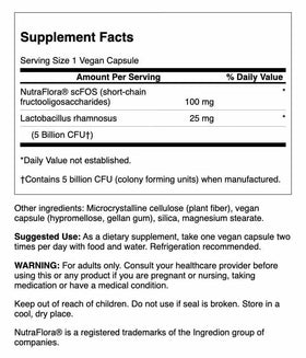 Gélules végétales de Swanson Lactobacillus Rhamnosus sur fond blanc