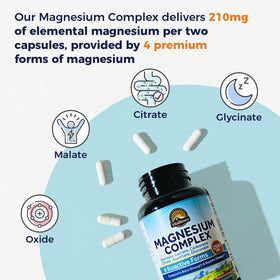 Gélules végétales du Complexe de Magnésium Vitalitown sur une table