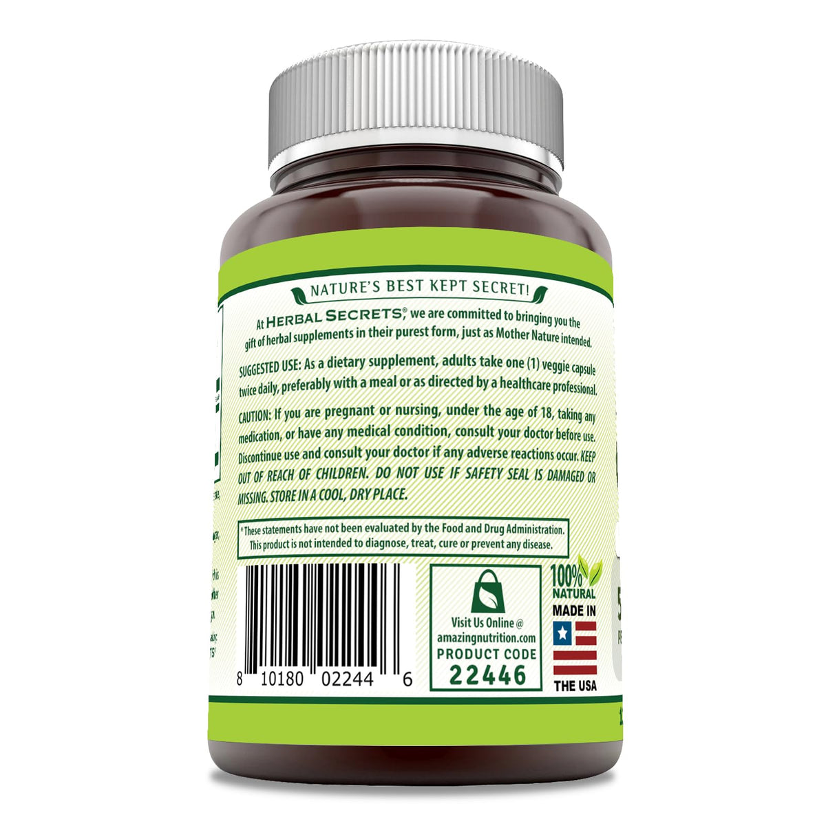Gélules végétales Herbal Secrets racine de gingembre dans l'emballage