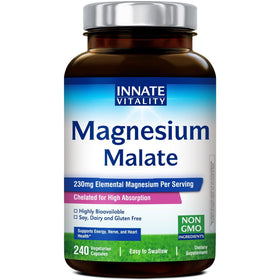 Gélules végétales Innate Vitality Magnésium Malate 240 unités vue avant