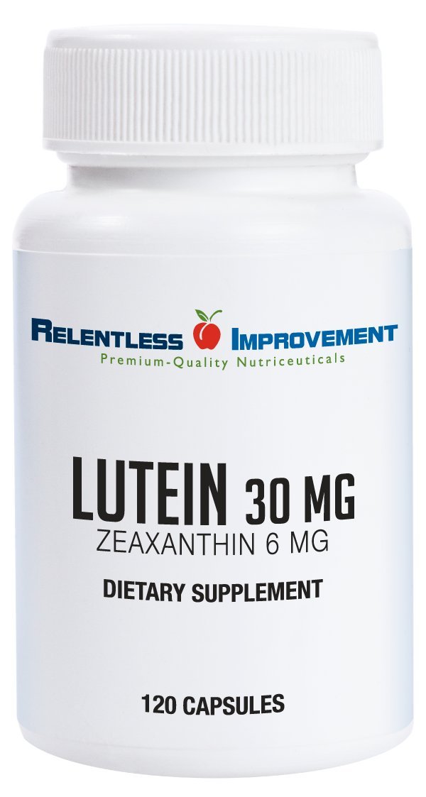 Gélules végétales Relentless Improvement Lutein 30mg et Zeaxanthin 6mg vue avant