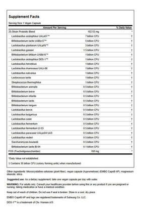 Gélules végétales Swanson Epic-Pro Probiotique sur fond blanc