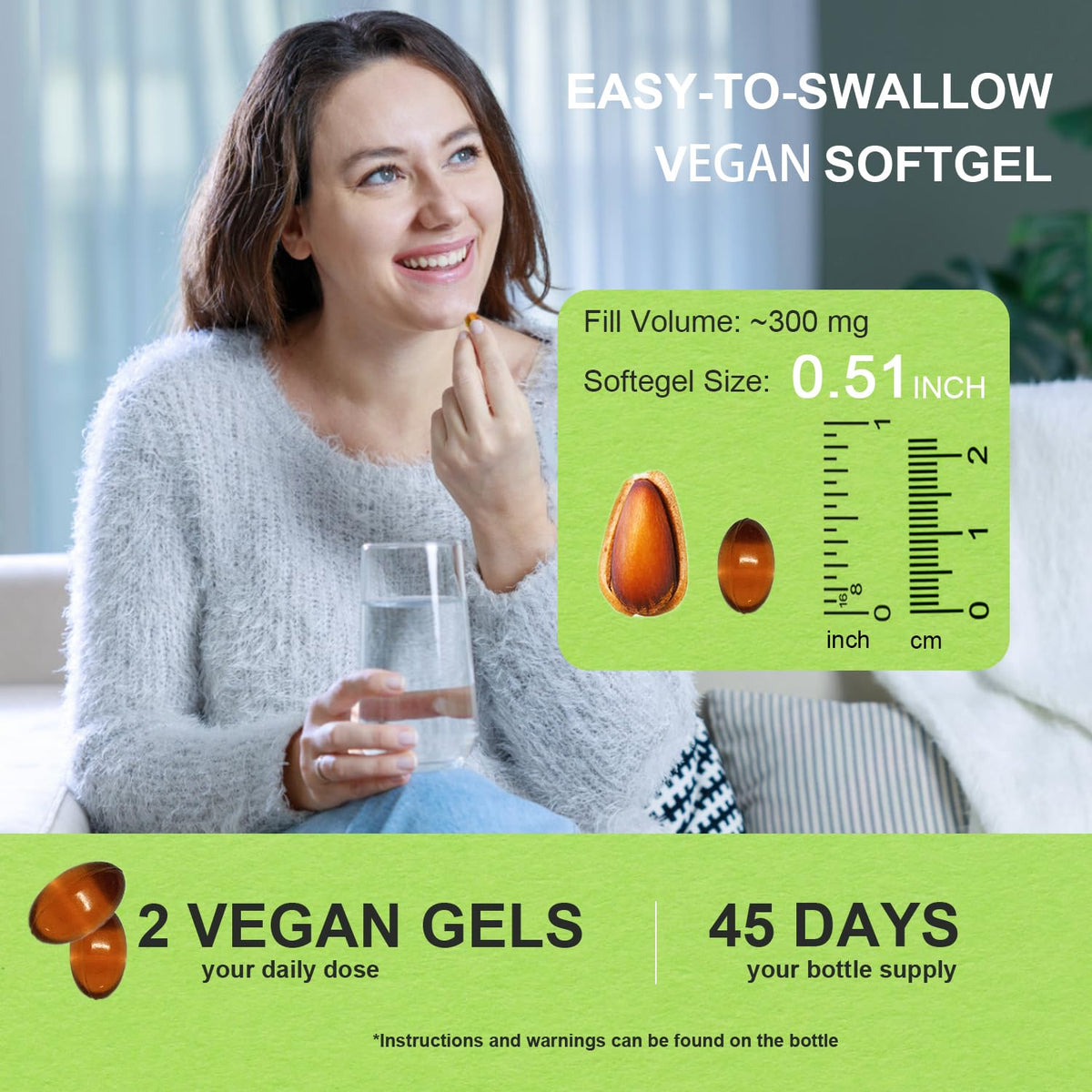 Gélules végétales VEGEPOWER sur une table en bois