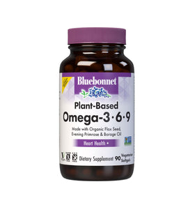 Gélules végétaliennes Omega 3-6-9 BlueBonnet 1000 mg vue de face