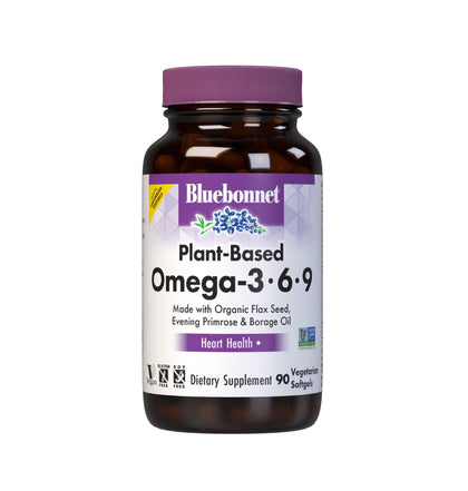 Gélules végétaliennes Omega 3-6-9 BlueBonnet 1000 mg vue de face