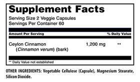 Gélules végétariennes d'Amazing Nutrition Ceylon Cinnamon, gros plan