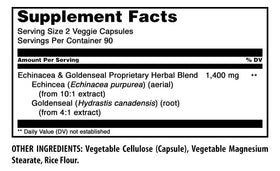 Gélules végétariennes d'Amazing Nutrition Echinacea 1300 Mg sur un fond blanc
