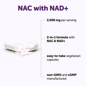 Gélules végétariennes Micro Ingredients NAC avec NAD+