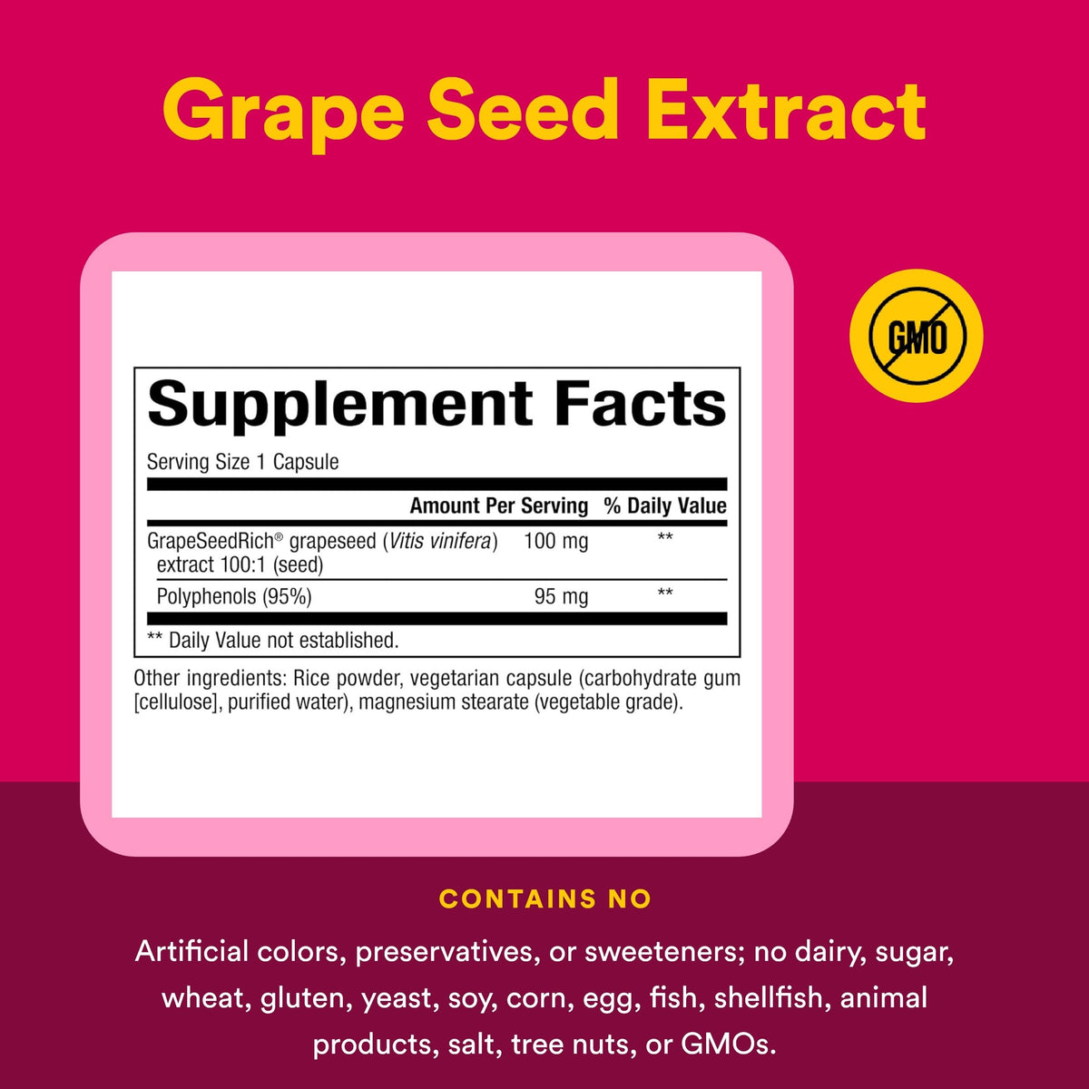 Gélules végétariennes Natural Factors extrait de pépin de raisin