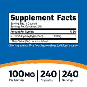 Gélules végétariennes Nutricost 5-HTP, vue de près