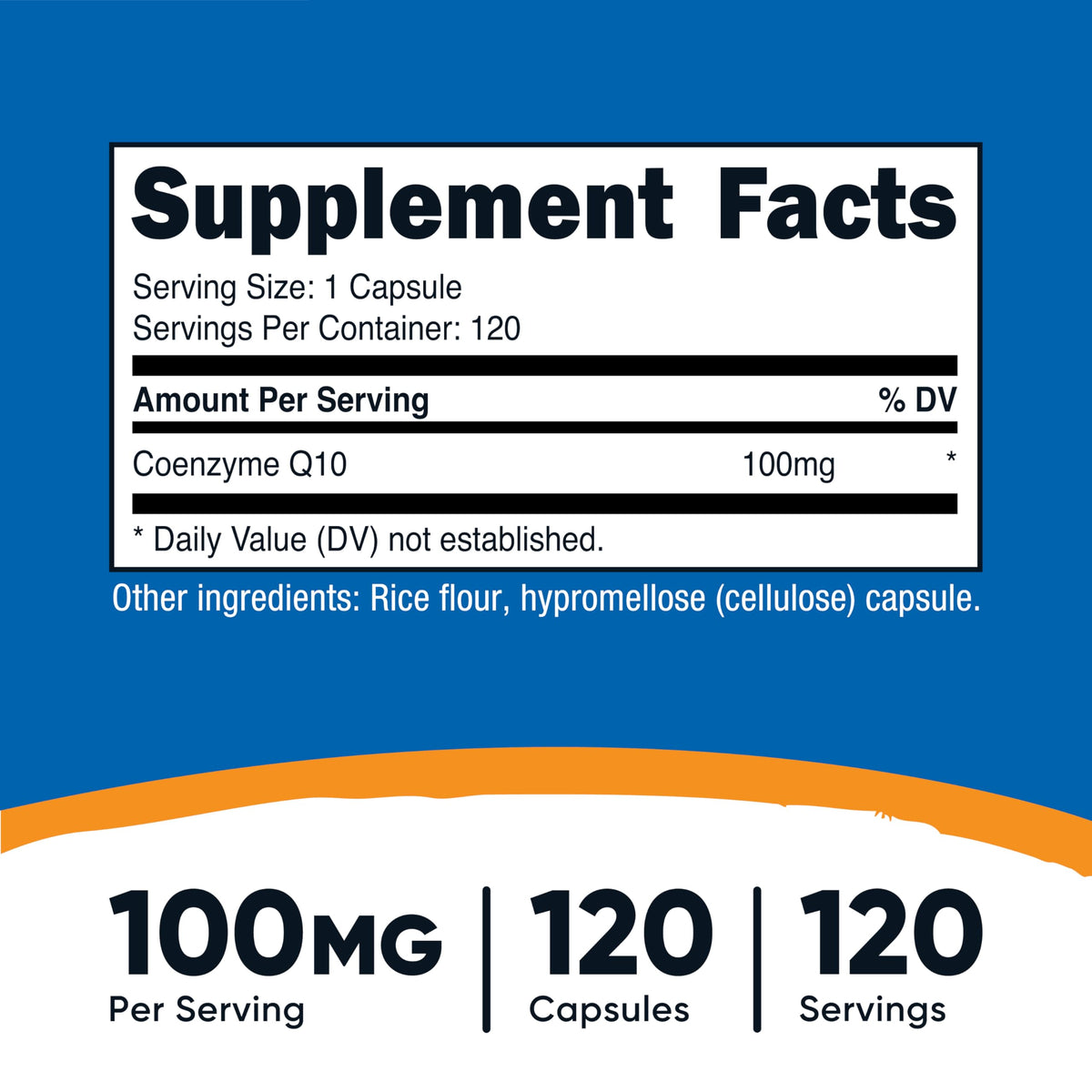 Gélules végétariennes Nutricost CoQ10 100mg sur une table