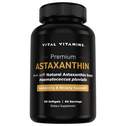 Gélules Vital Vitamins Astaxanthin 12 mg en boîte vue de face