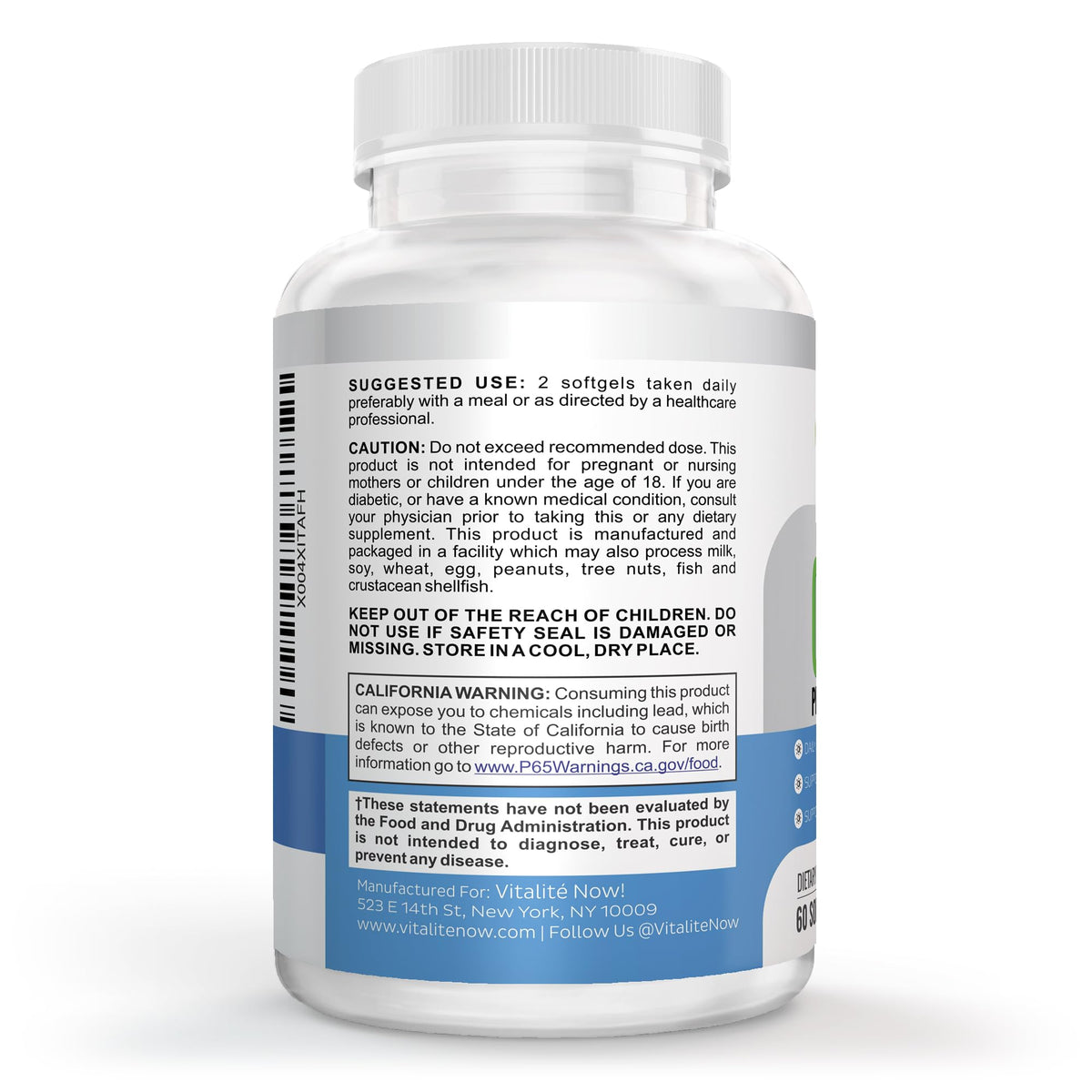 Gélules Vitalité Now! Choline Phosphatidyl à côté de leur emballage