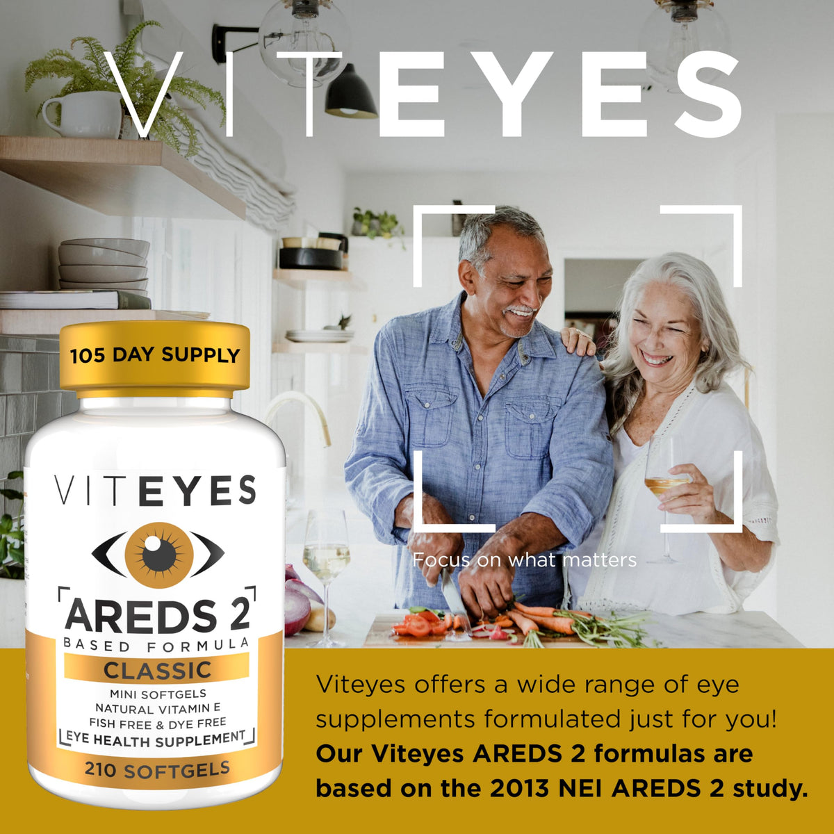 Gélules Viteyes AREDS 2 montrant leur taille et forme