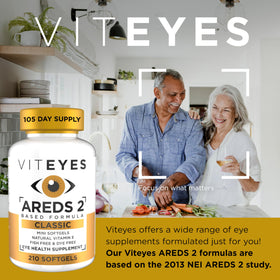 Gélules Viteyes AREDS 2 montrant leur taille et forme