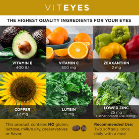 Gélules Viteyes AREDS 2 sur fond blanc