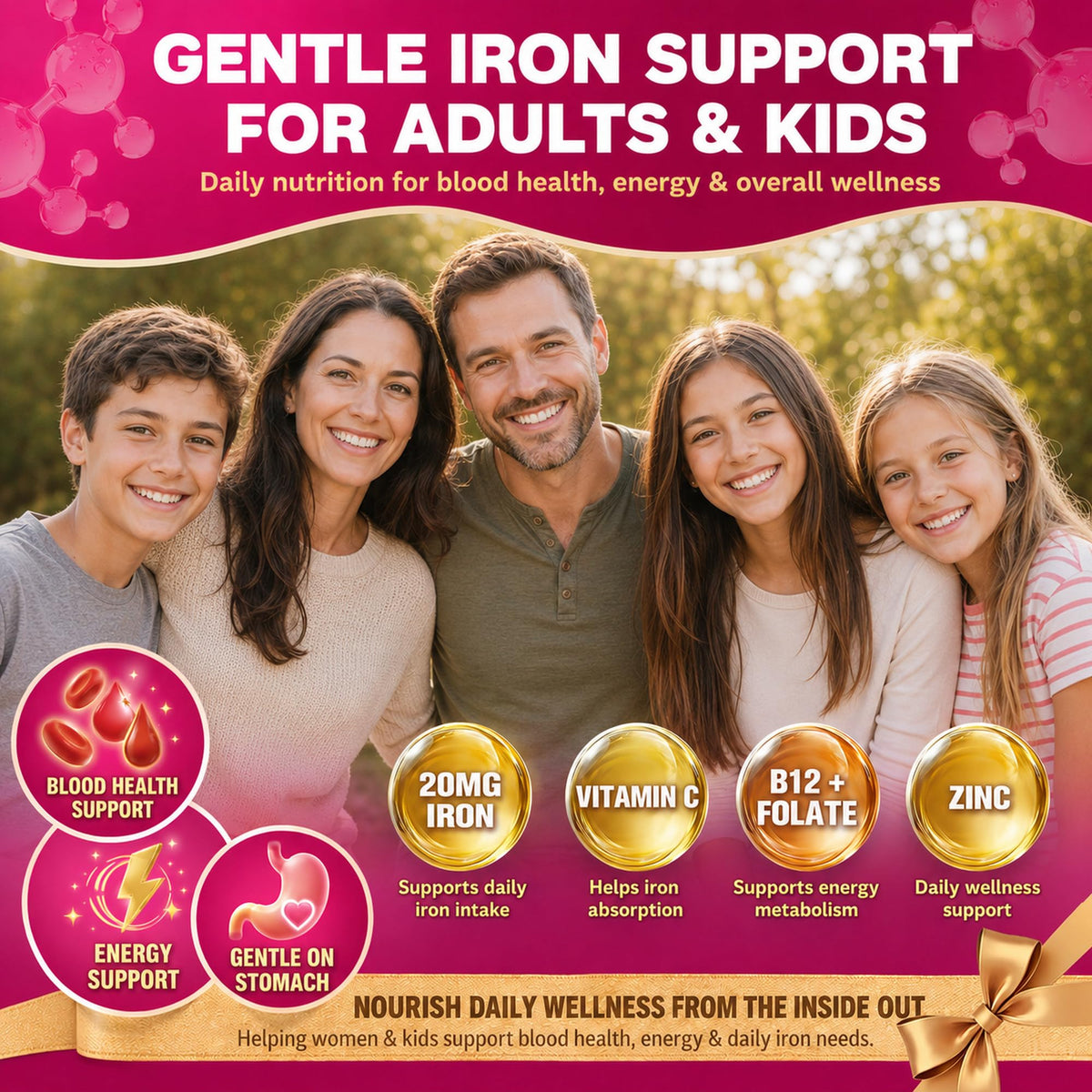 Gélules Wellnourish sur une surface blanche