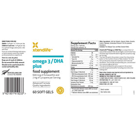 Gélules Xtendlife Omega-3 DHA 1100mg sur une surface blanche
