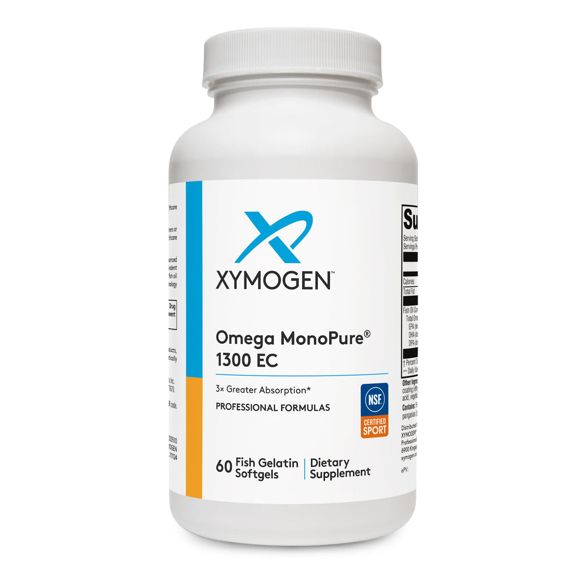 Gélules XYMOGEN Omega MonoPure 1300 EC en vue de face