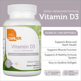 Gélules Zahler Vitamine D3 10 000 UI dans un verre