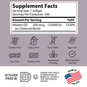Gélules Zahler Vitamine D3 10 000 UI sur une table