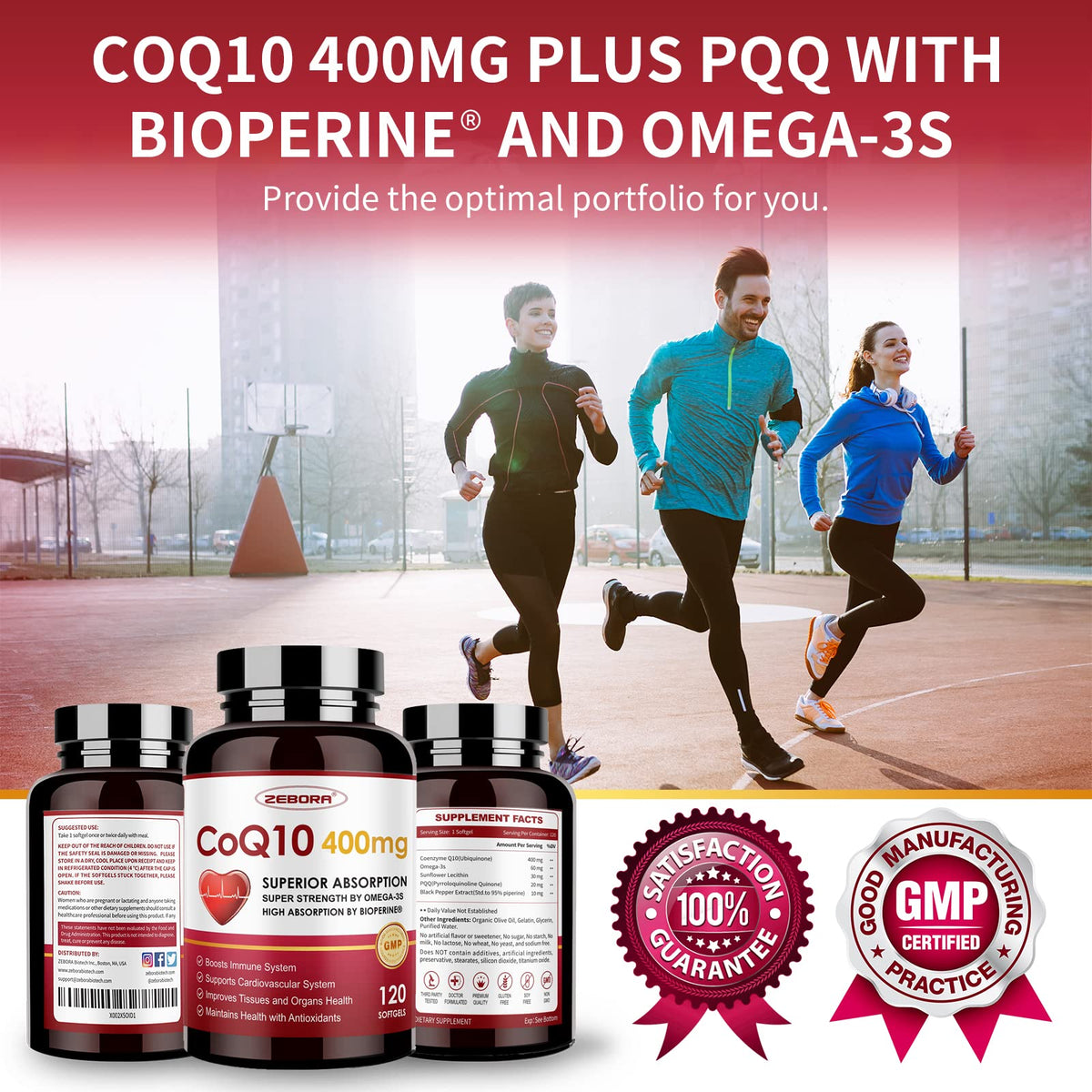 Gélules ZEBORA CoQ10 400mg dans une main