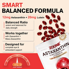 Gélules Zoone Astaxanthine sur une table