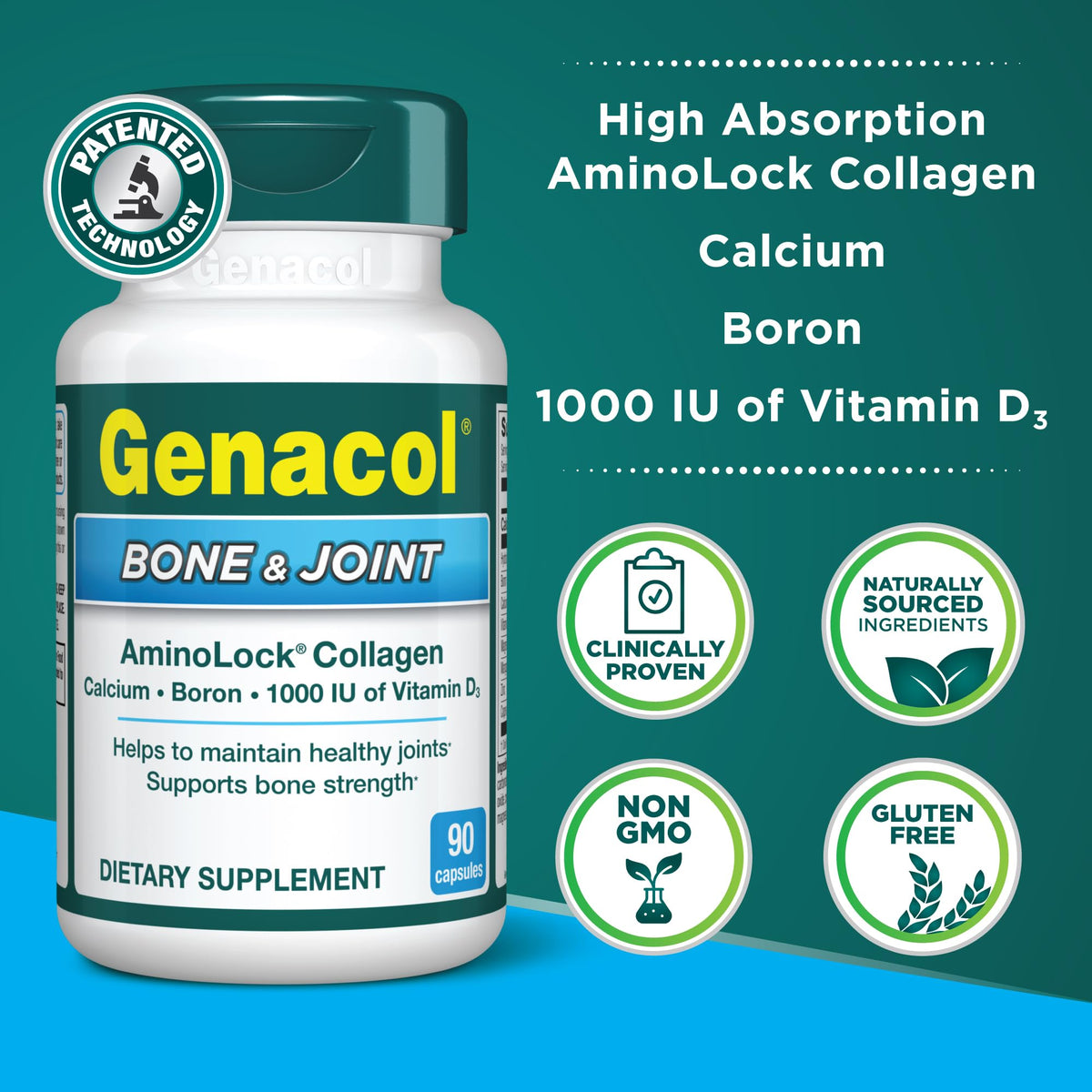 Genacol boîte contenant 118g de collagène et vitamines