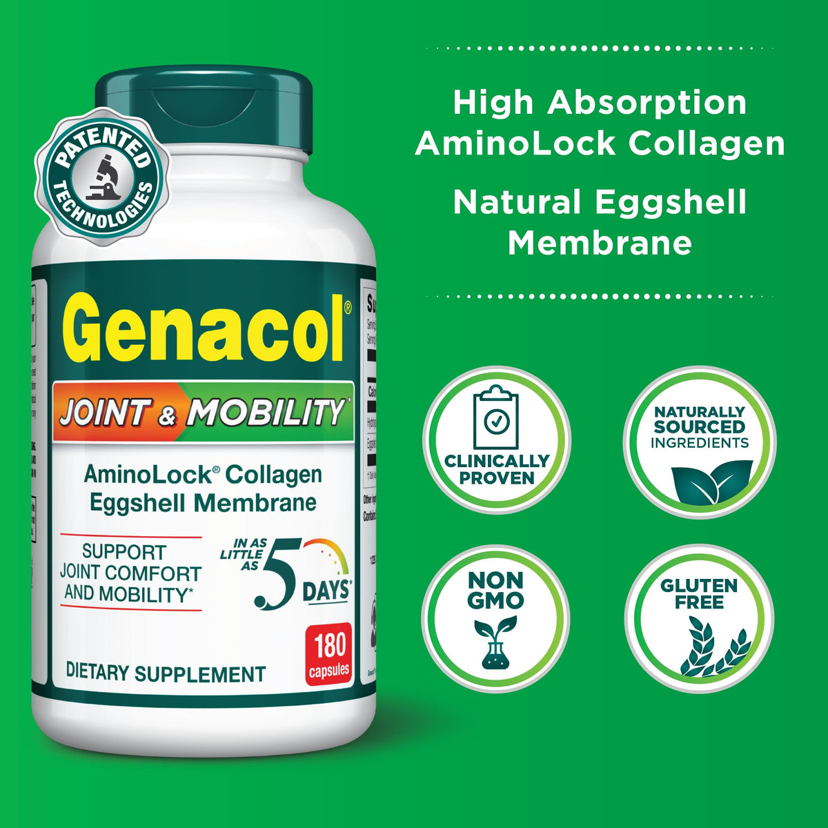 Genacol complément alimentaire avec membrane d'œuf et collagène