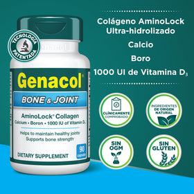 Genacol complément avec liste des ingrédients côté