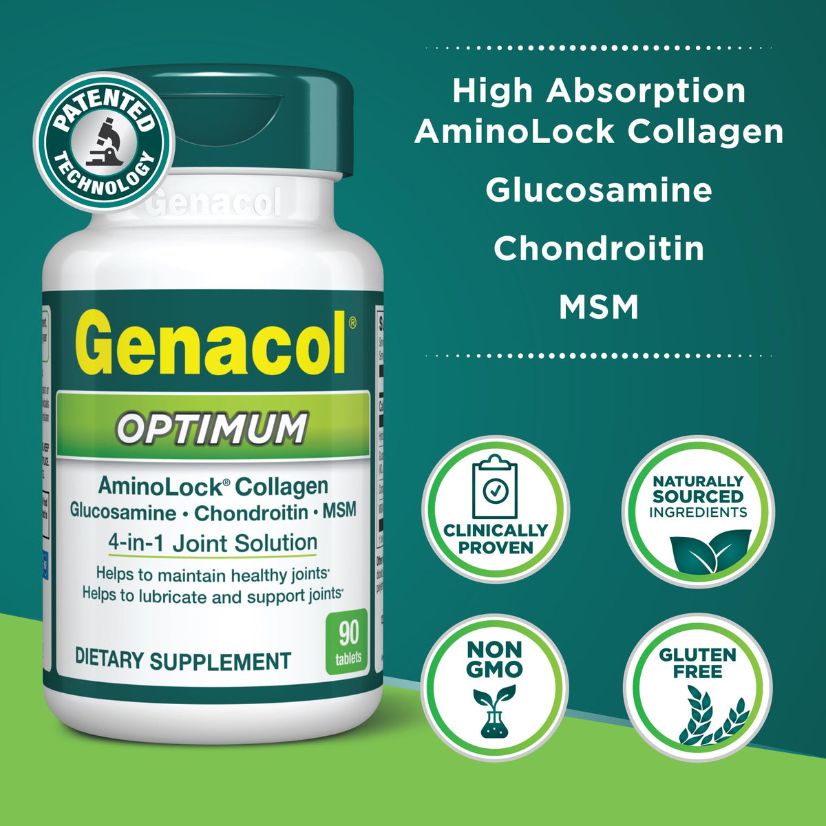 Genacol Optimum comprimés dans la main