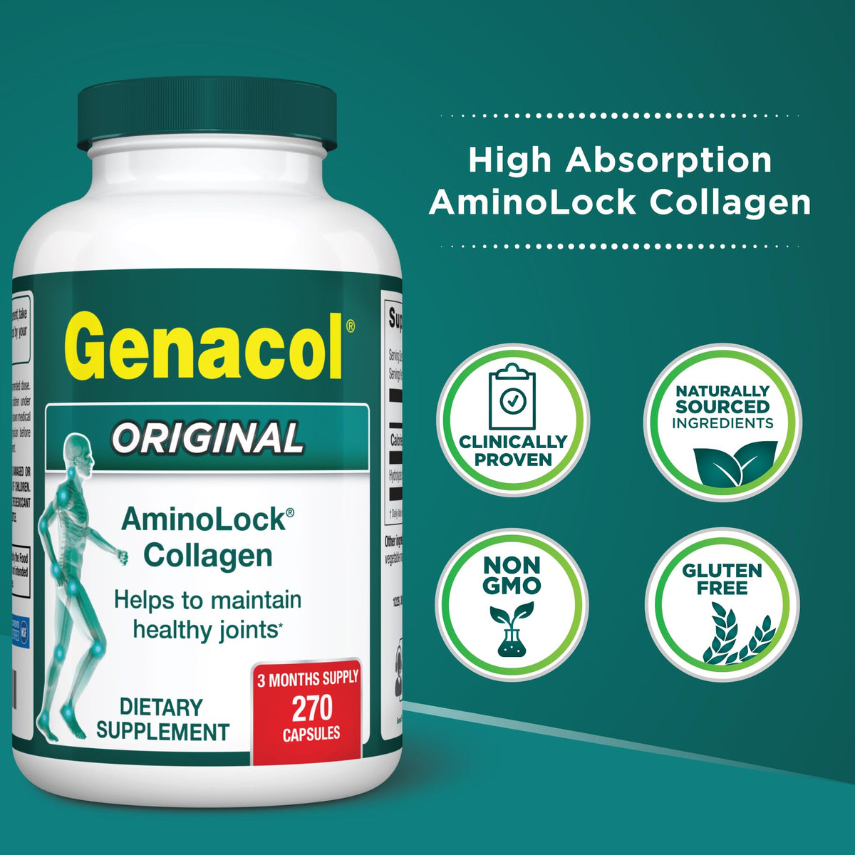Genacol Original complément alimentaire collagène 90 jours vue arrière