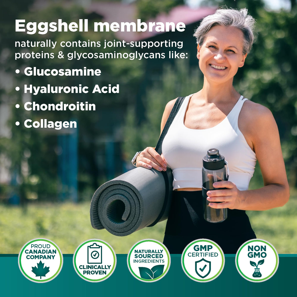 Genacol Ovoflex, capsules à côté d'un verre d'eau