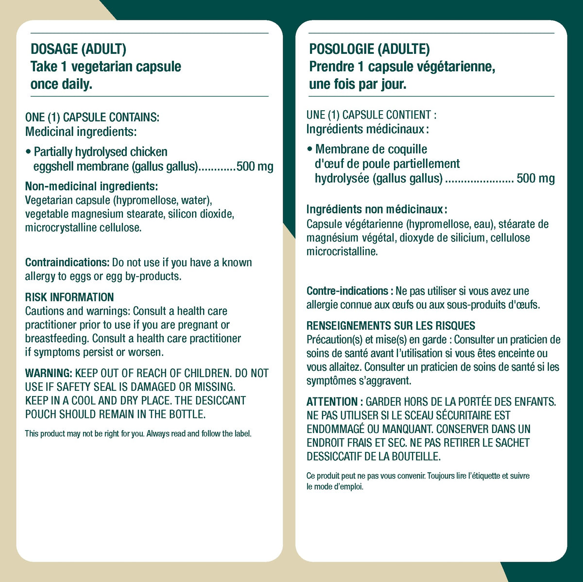 Genacol Ovoflex, capsules sur un fond blanc