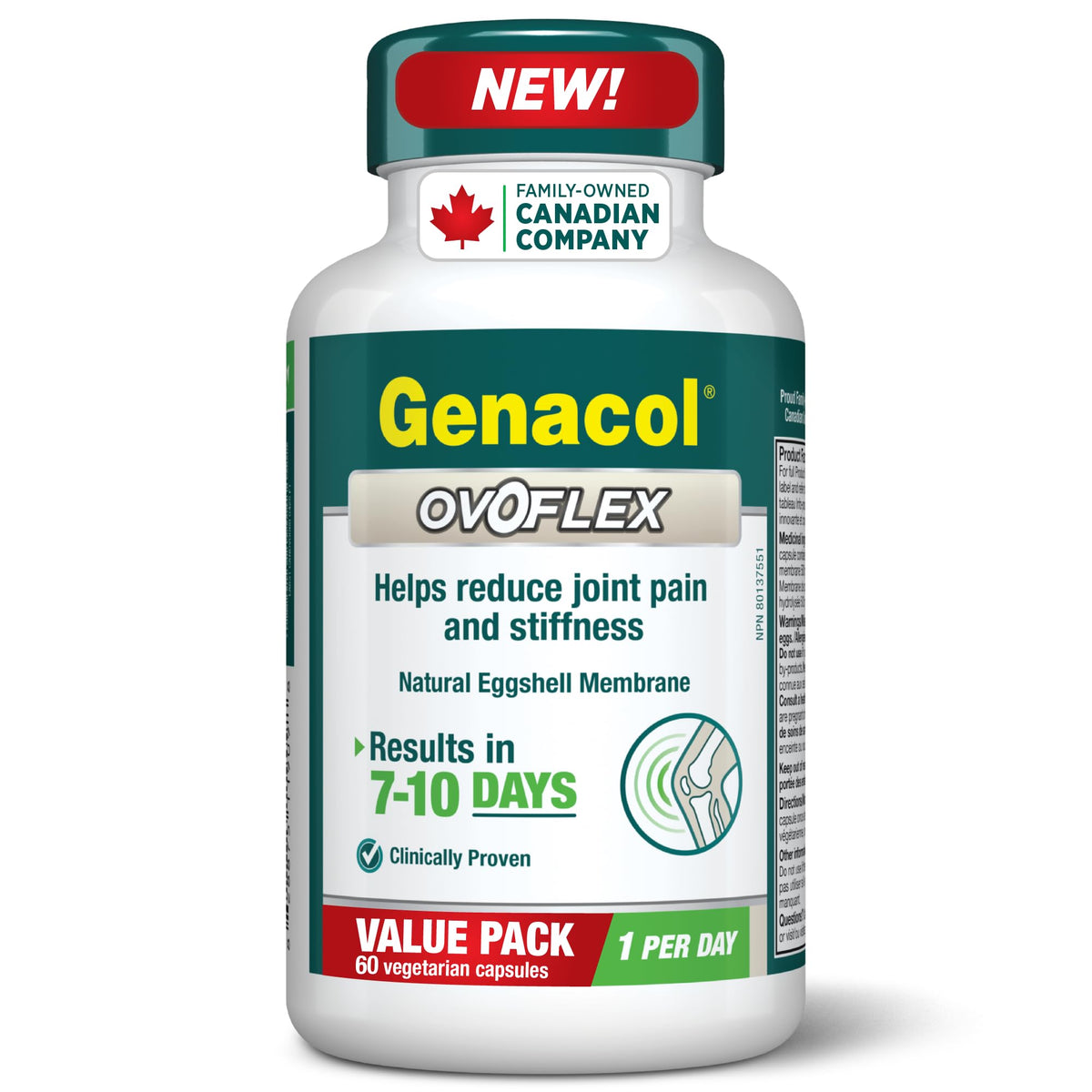 Genacol Ovoflex complément alimentaire membrane de coquille d'œuf vue de face