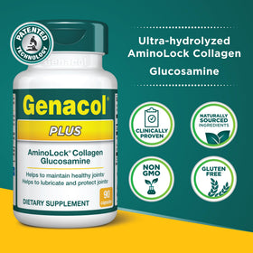 Genacol Plus complément avec étiquette détaillant les ingrédients