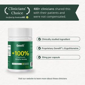 GENEIII L-Ergothioneine 30mg bottle with 30 capsules