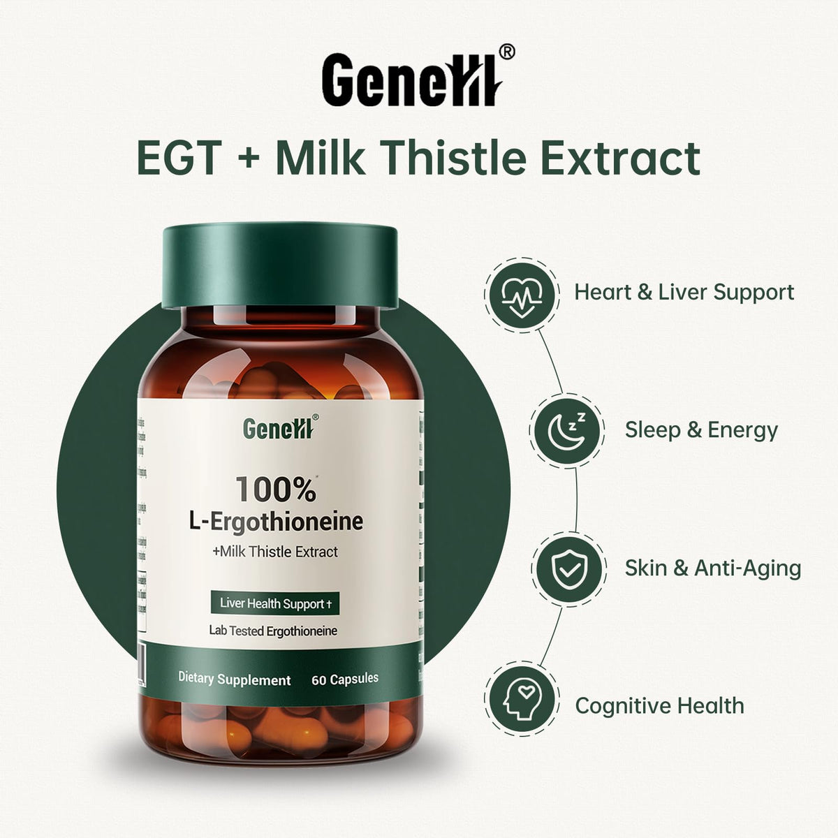 GENEIII L-Ergothioneine 30mg ingrédients détaillés