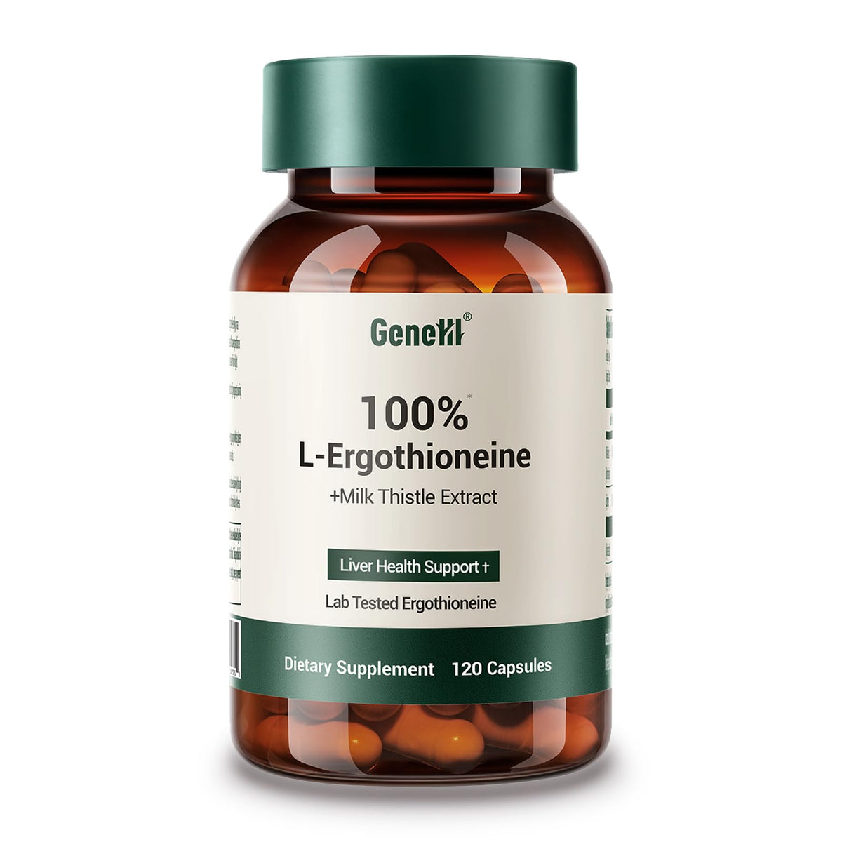 GENEIII L-Ergothioneine + Chardon-Marie 120 capsules en bouteille