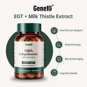 GENEIII L-Ergothioneine et Chardon-Marie en gros plan