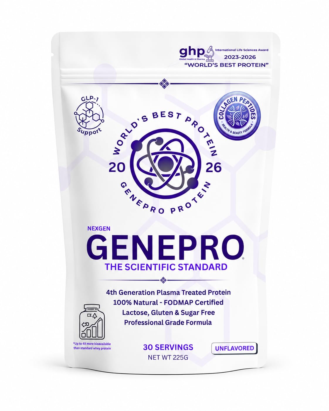 GENEPRO GEN. 3 Poudre de Collagène Unflavoured 30 Portions vue de face