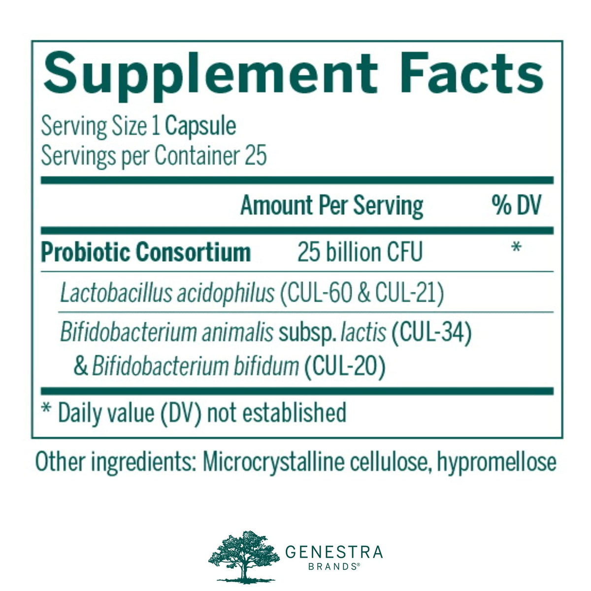Genestra Brands HMF Intensive 25 capsules végétariennes côté
