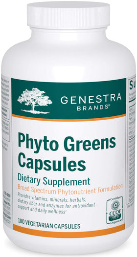 Genestra Brands Phyto Greens Capsules 180 capsules front view