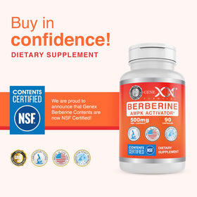 Genex Formulas Berbérine HCl 500mg capsule montrant étiquette