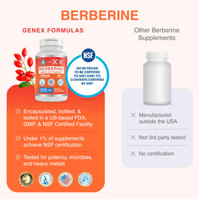 Genex Formulas Berbérine HCl 500mg capsules avec d'autres compléments