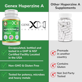 Genex Formulas Huperzine A 200mcg prise quotidienne avec un verre d'eau