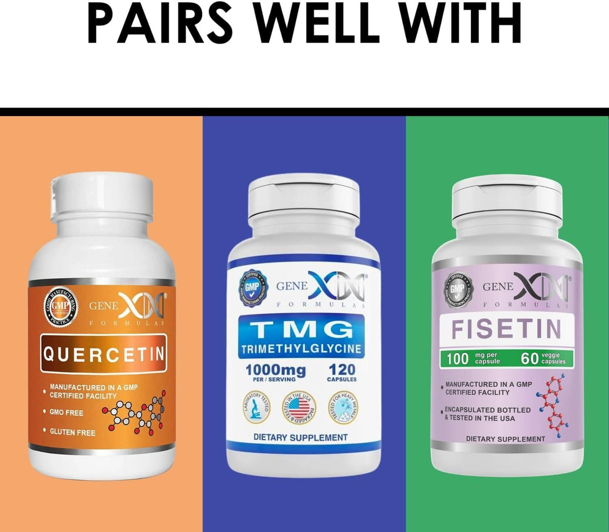 Genex Formulas Huperzine A 200mcg vue latérale de la bouteille